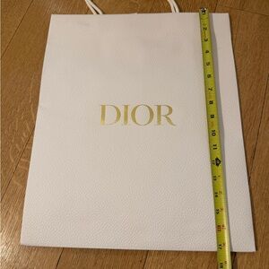 Dior White Bag with Gold Lettering